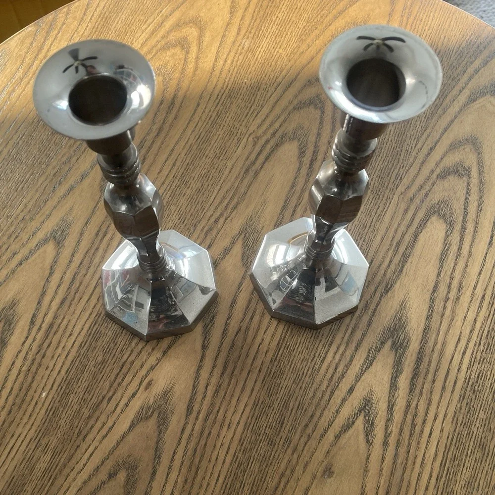 Two Z Gallerie‎ Candle Lamps Penelope Purple/Nickel